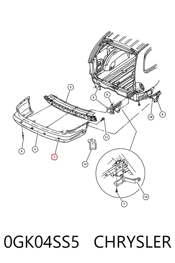 Parachoques trasero Chrysler Voyager II GS