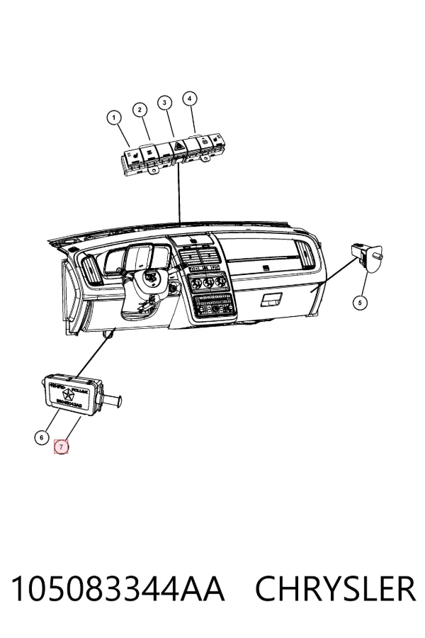 Interruptor de luz de freno 105083344AA Chrysler