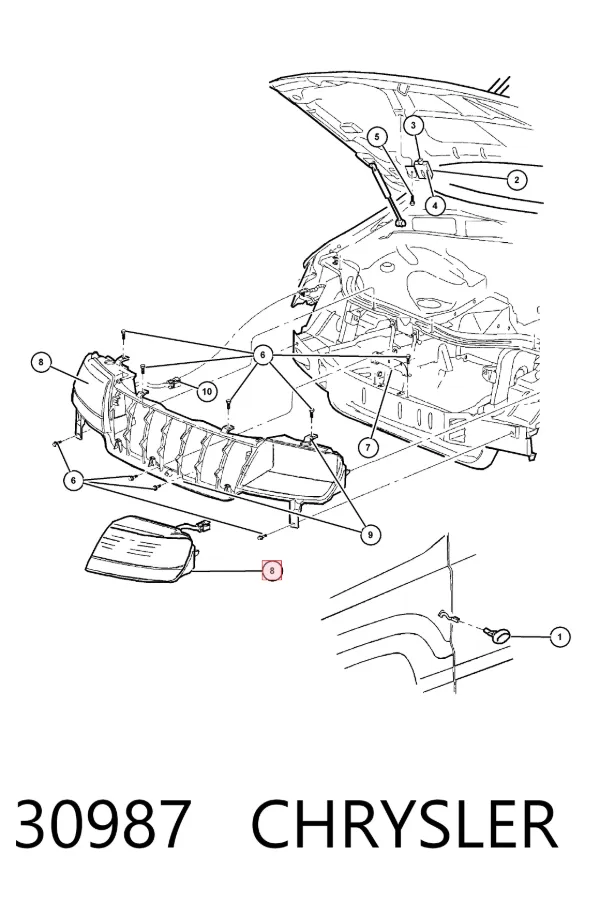 Faro derecho 30987 Chrysler