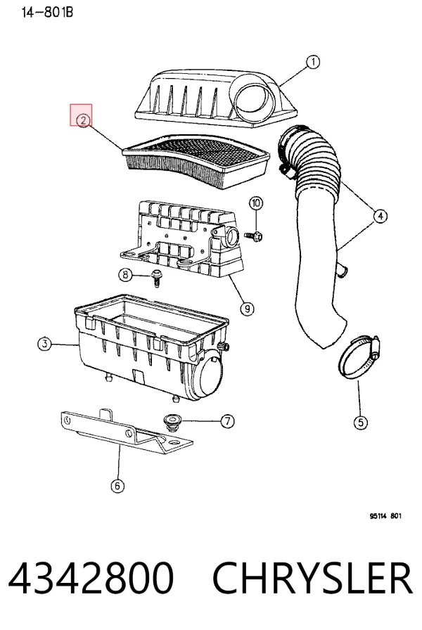 Filtro de aire 4342800 Chrysler