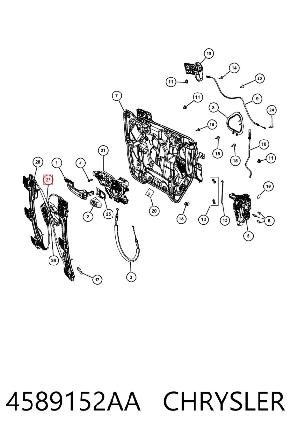 Motor del elevalunas de la puerta delantera derecha 4589152AA Chrysler