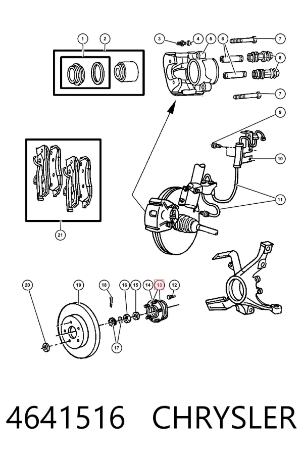 Buje de rueda delantero 4641516 Chrysler
