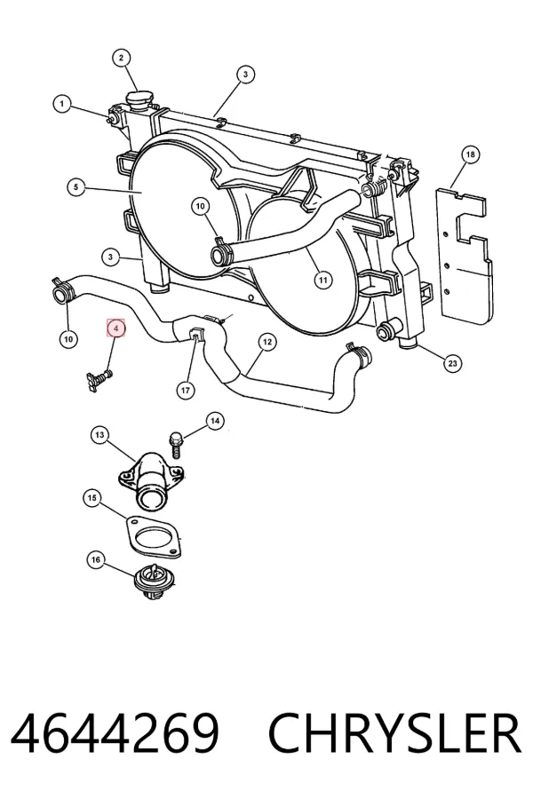 Radiador 4644269 Chrysler