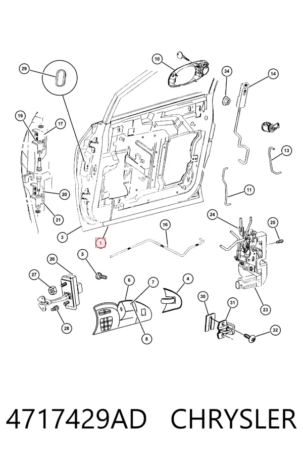 Puerta delantera izquierda 4717429AD Chrysler