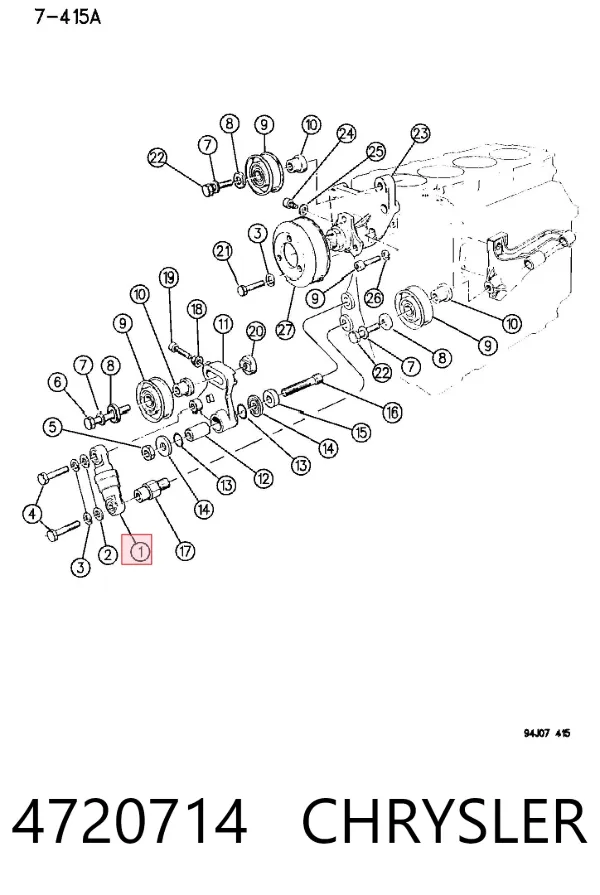 Tensor, correa de distribucion 4720714 Chrysler