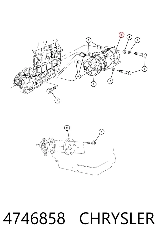 Compresor de aire acondicionado 4746858 Chrysler