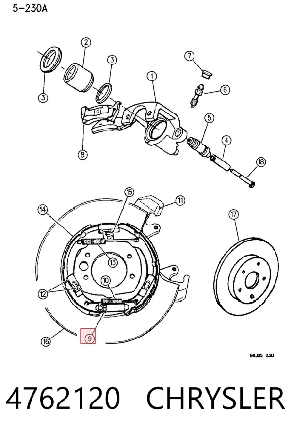 Kit reparación del freno de mano K04762120 Fiat/Alfa/Lancia