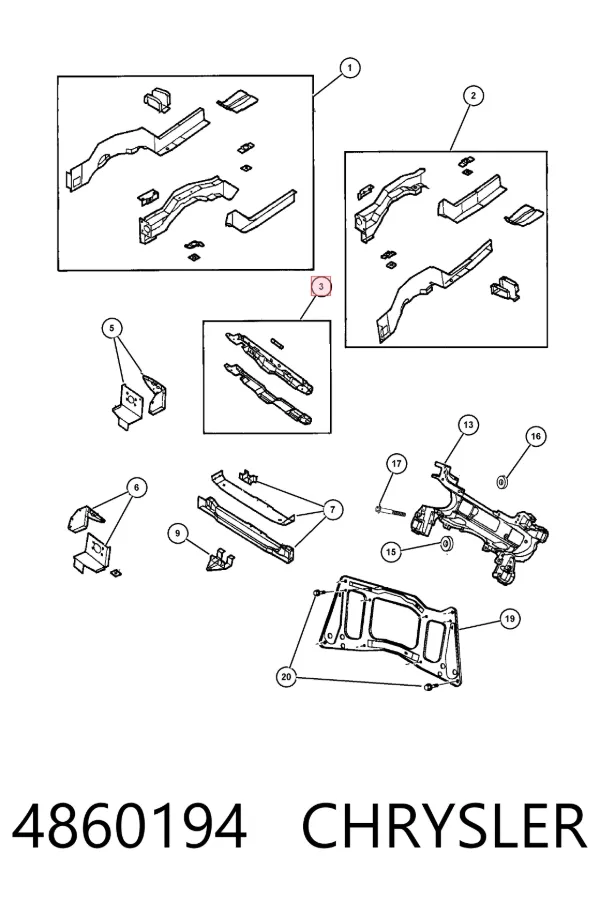 Soporte de radiador Chrysler Voyager II GS