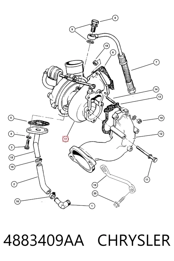 Turbocompresor 4883409AA Chrysler