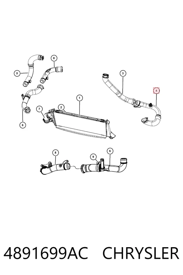 Tubo intercooler 4891699AC Chrysler