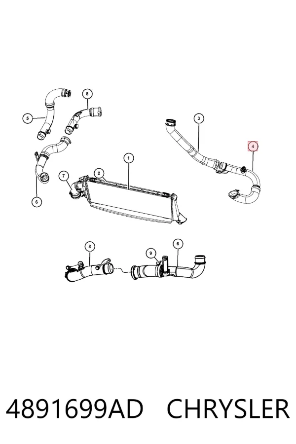 Tubo intercooler 4891699AD Chrysler