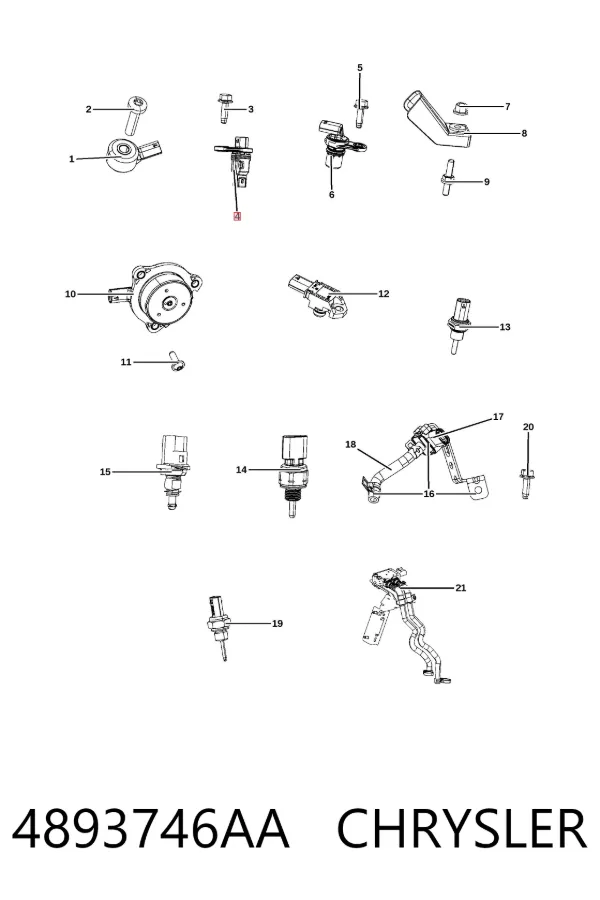 Sensor de cigüeñal 4893746AA Chrysler