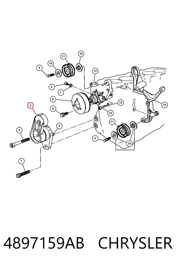 Tensor de correa poli V 4897159AB Chrysler