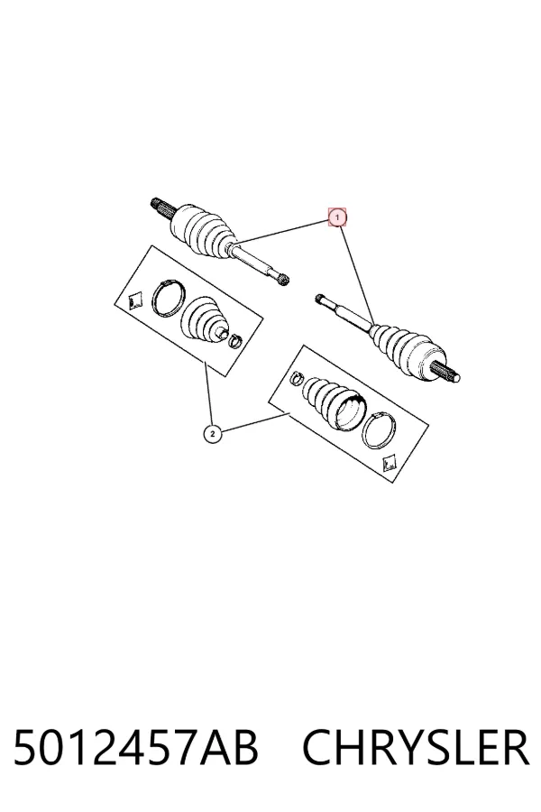 Semieje delantero izquierdo 5012457AB Chrysler