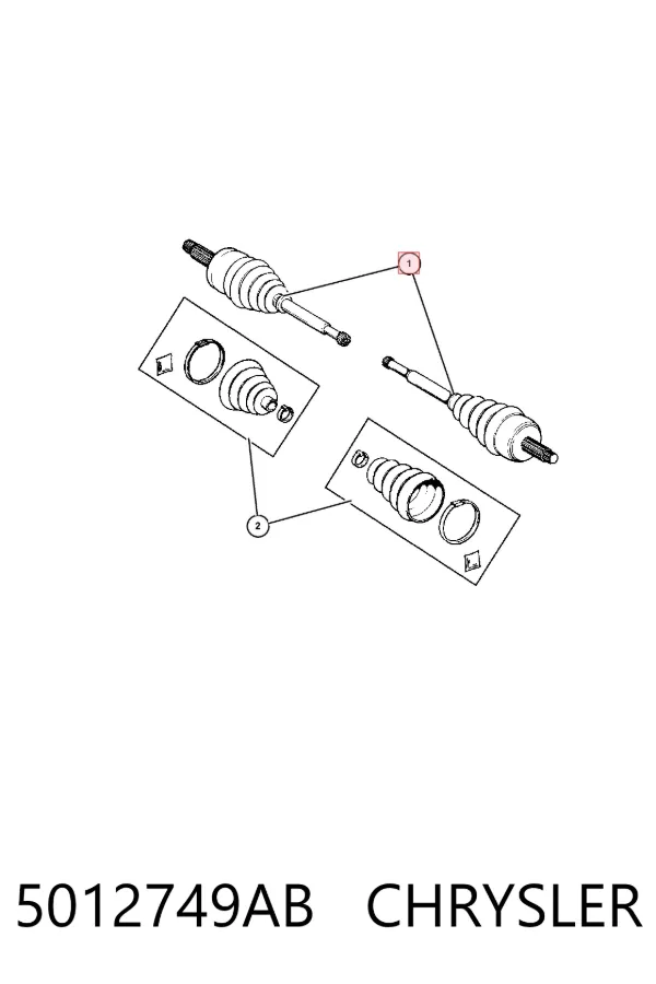 Semieje delantero izquierdo 5012749AB Chrysler