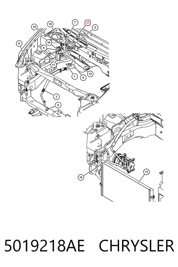 Válvula TRV del aire acondicionado 5019218AE Chrysler