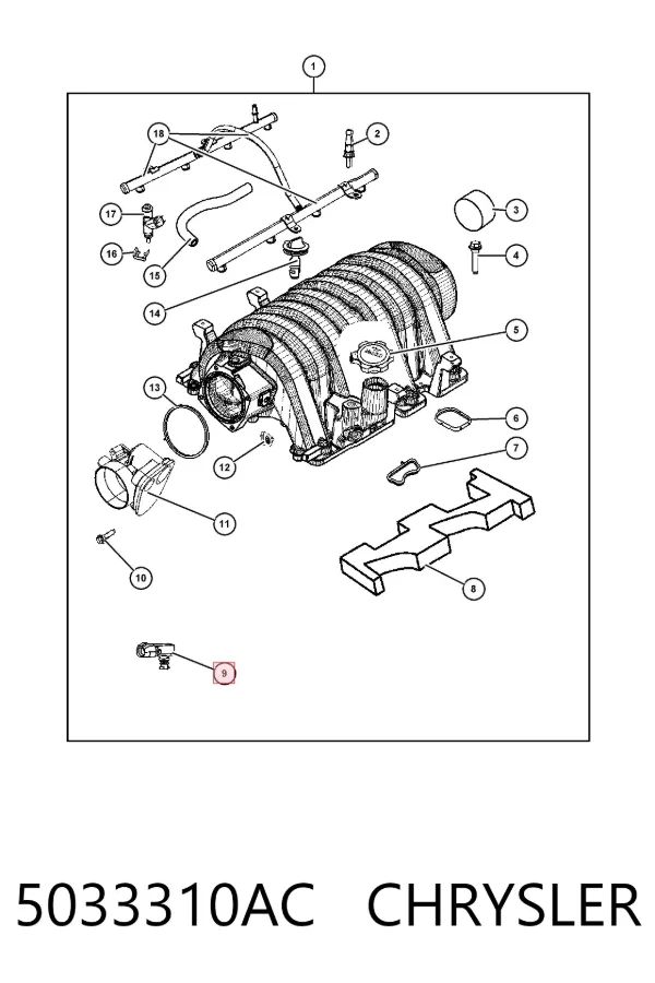 Sensor de presión del colector de admisión 5033310AC Chrysler