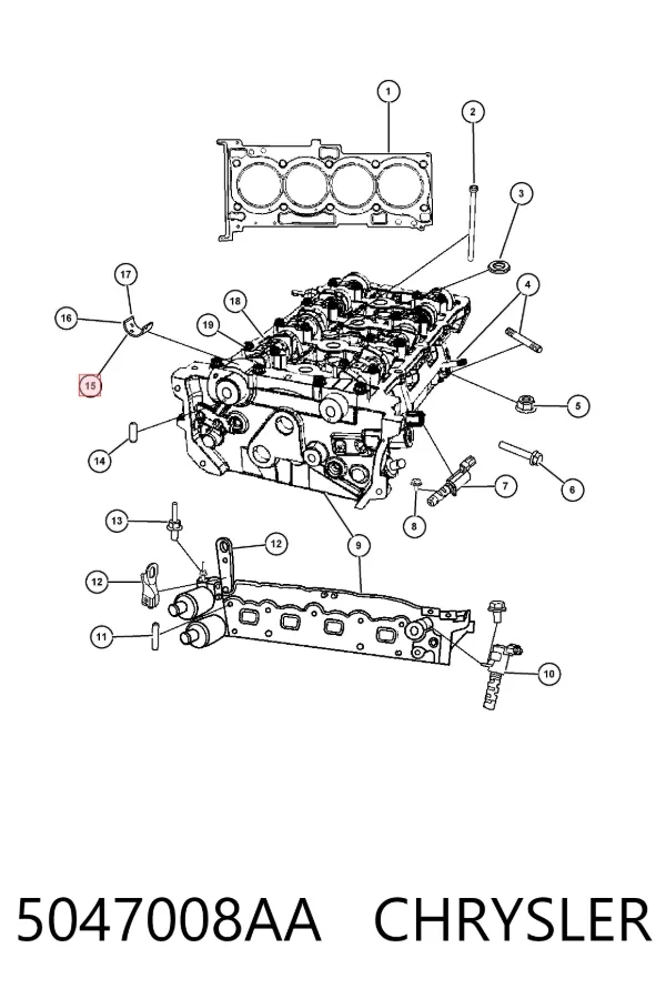 Juego de cojinetes de árbol de levas, estándar 5047008AA Chrysler
