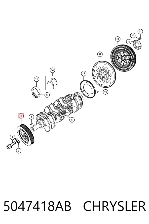 Polea de cigüeñal 5047418AB Chrysler