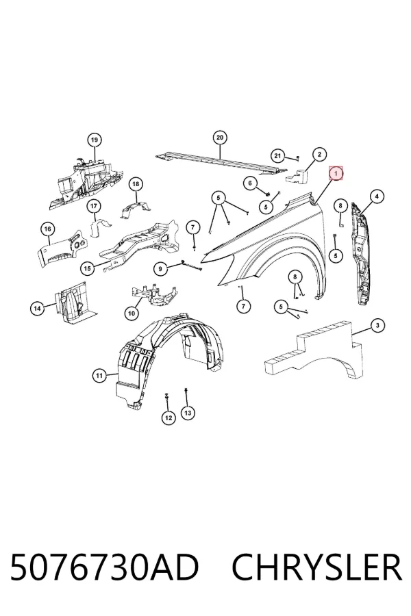 Aleta 5076730AD Chrysler