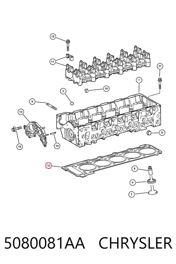 Juego de juntas superiores de motor 5080081AA Chrysler