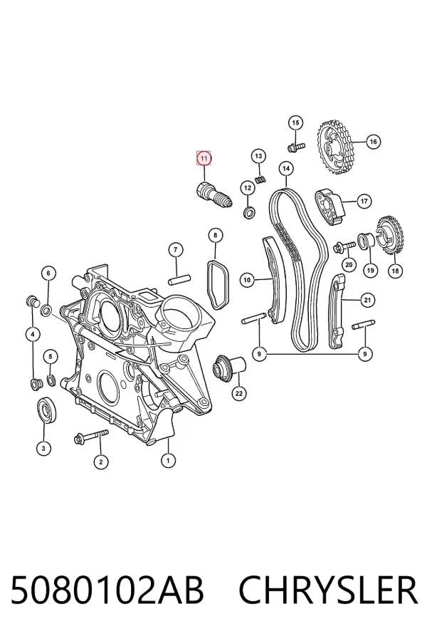 Tensor de cadena de distribución 5080102AB Chrysler
