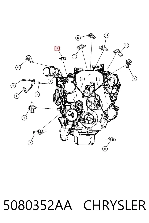 Sensor de cigüeñal 5080352AA Chrysler