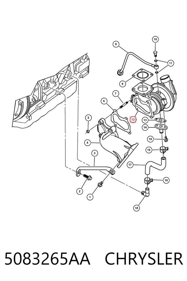 Turbocompresor 5083265AA Chrysler