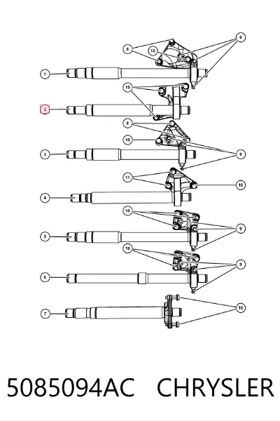 Eje intermedio de transmisión CHRYSLER 5085094AC