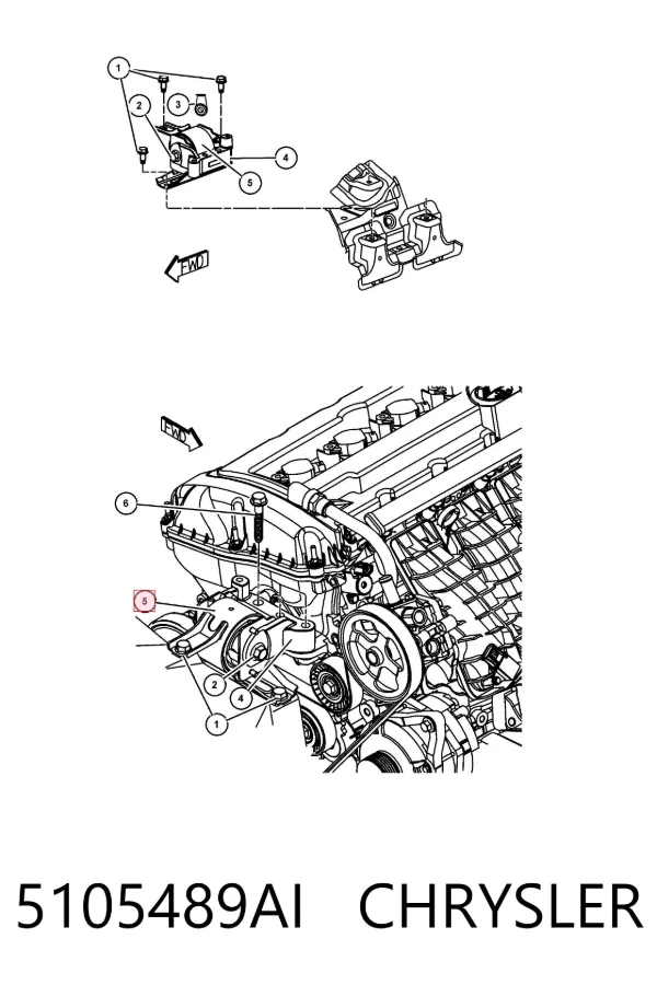 Soporte de motor derecho 5105489AI Chrysler