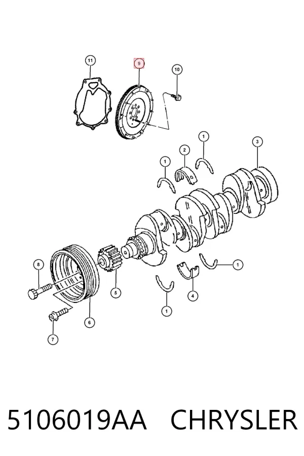 Volante motor 5106019AA Chrysler