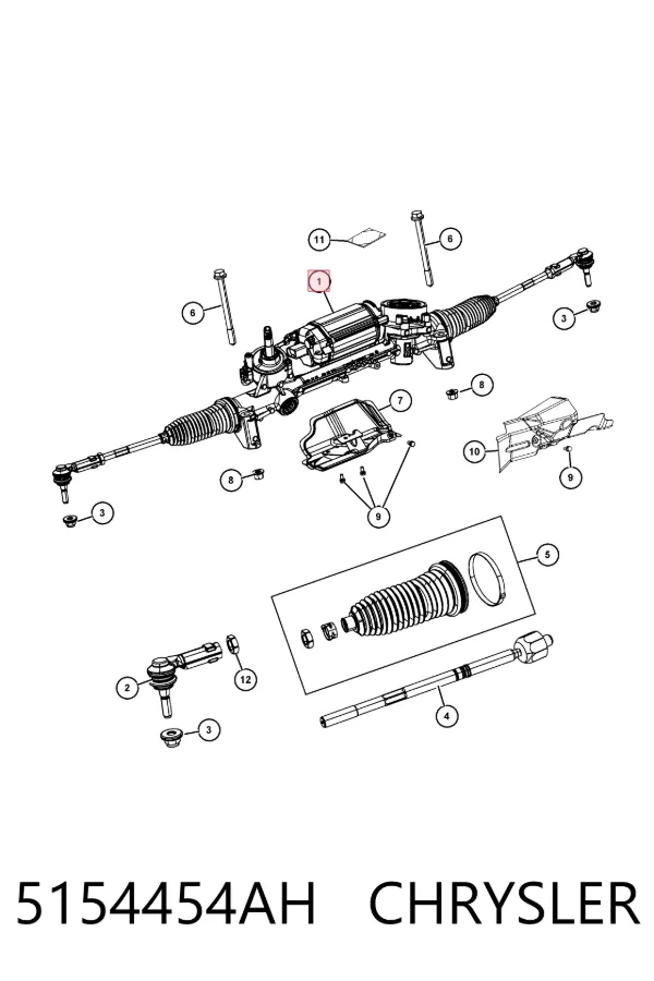 Cremallera de dirección K68369262AA Fiat/Alfa/Lancia