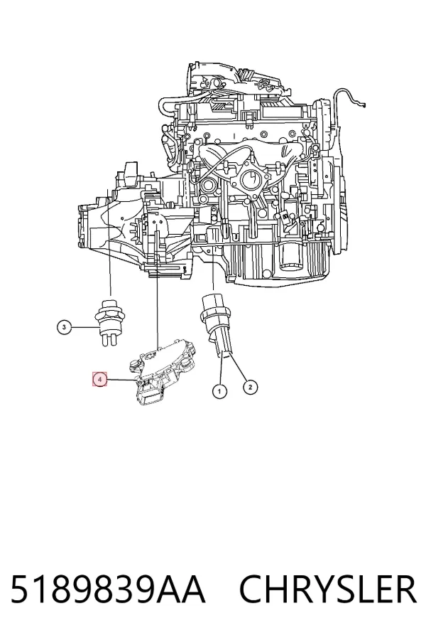 Sensor de posición del selector de la transmisión automática K05189839AA Fiat/Alfa/Lancia