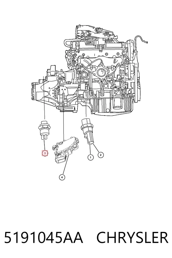 Sensor de marcha atrás 5191045AA Chrysler