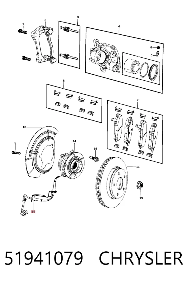 Sensor ABS 51941079 Chrysler