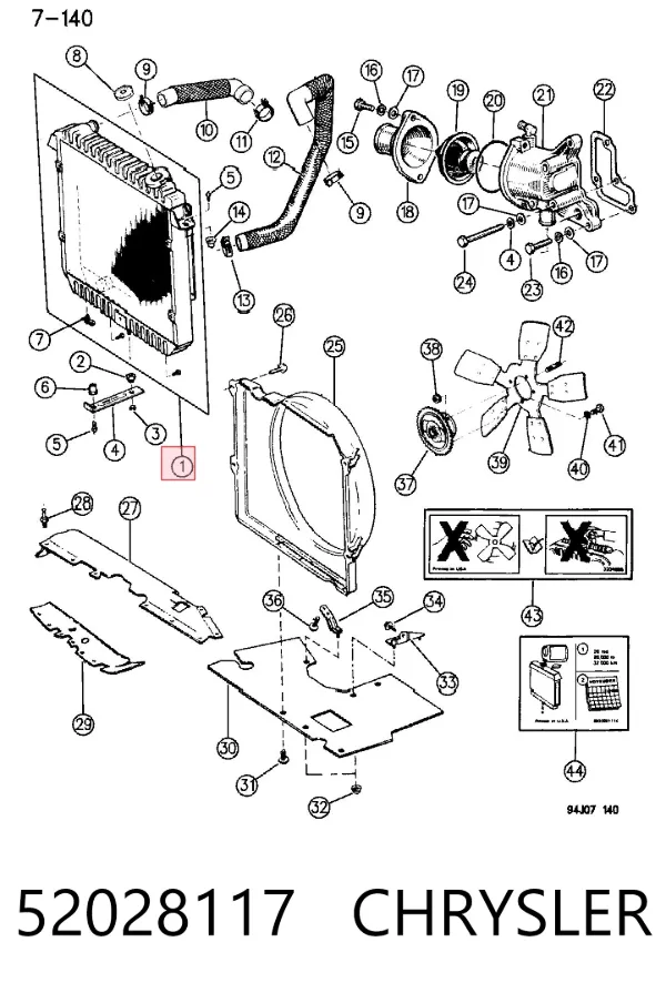 Radiador 52028117 Chrysler