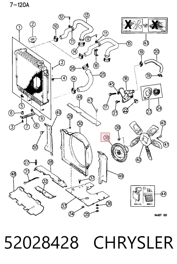 Embrague viscoso de ventilador 52028428 Chrysler