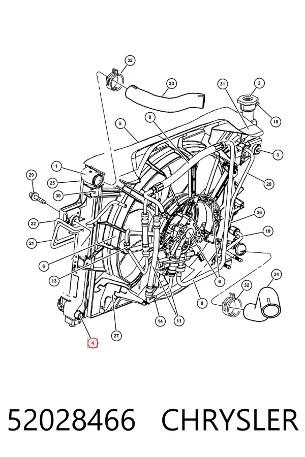 Radiador 52028466 Chrysler