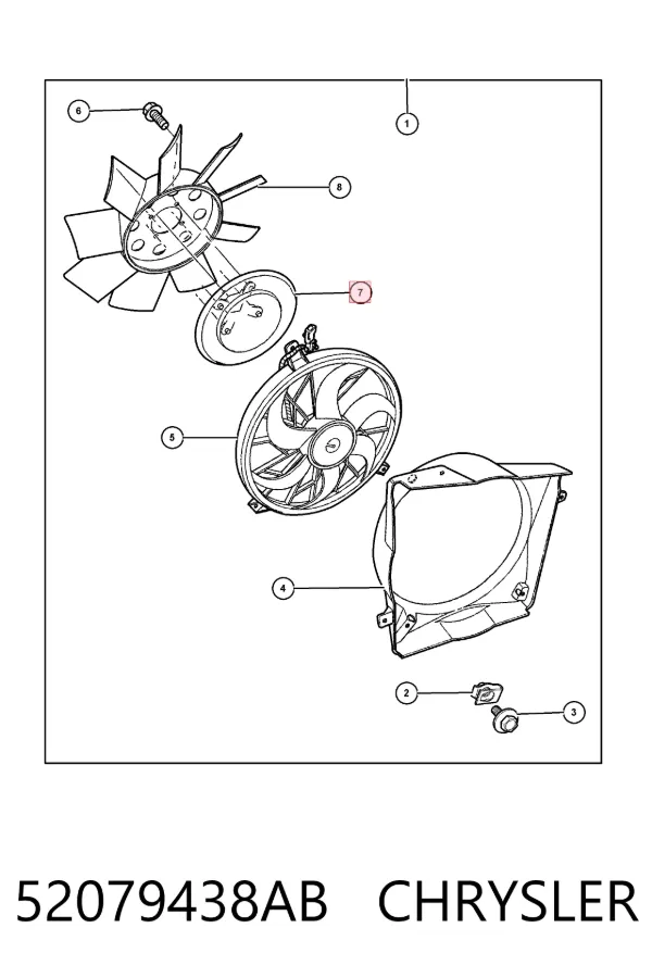 Embrague viscoso de ventilador 52079438AB Chrysler