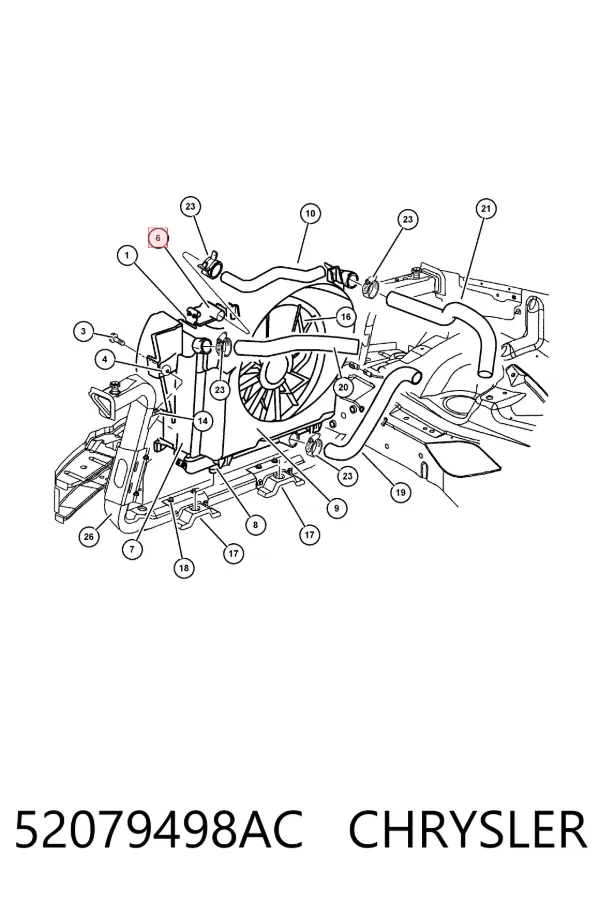 Radiador 52079498AC Chrysler