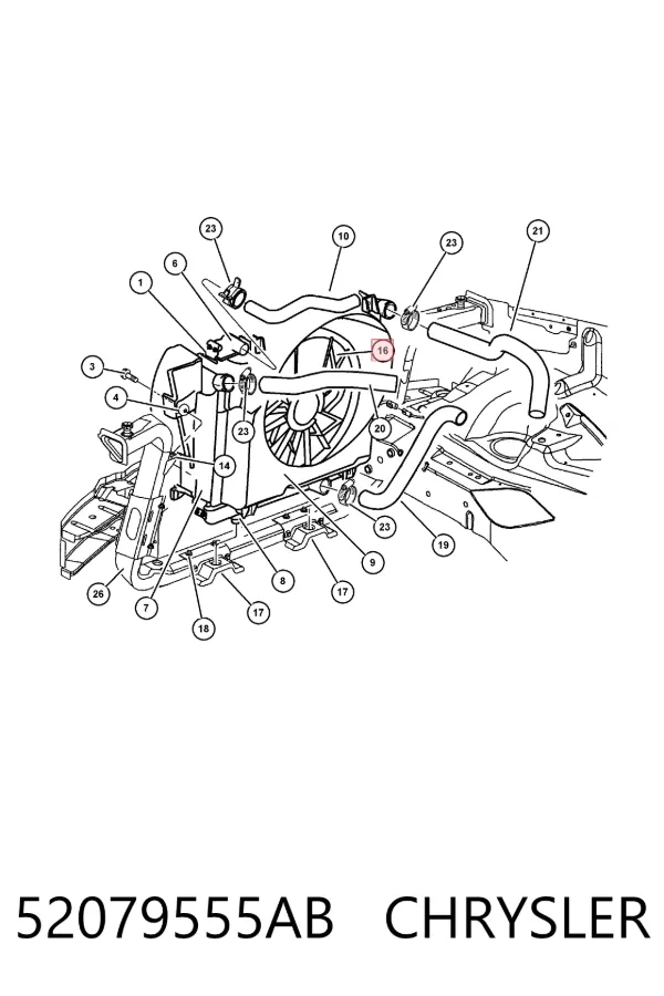Ventilador del motor 52079555AB Chrysler