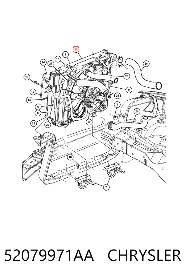 Radiador 52079971AA Chrysler