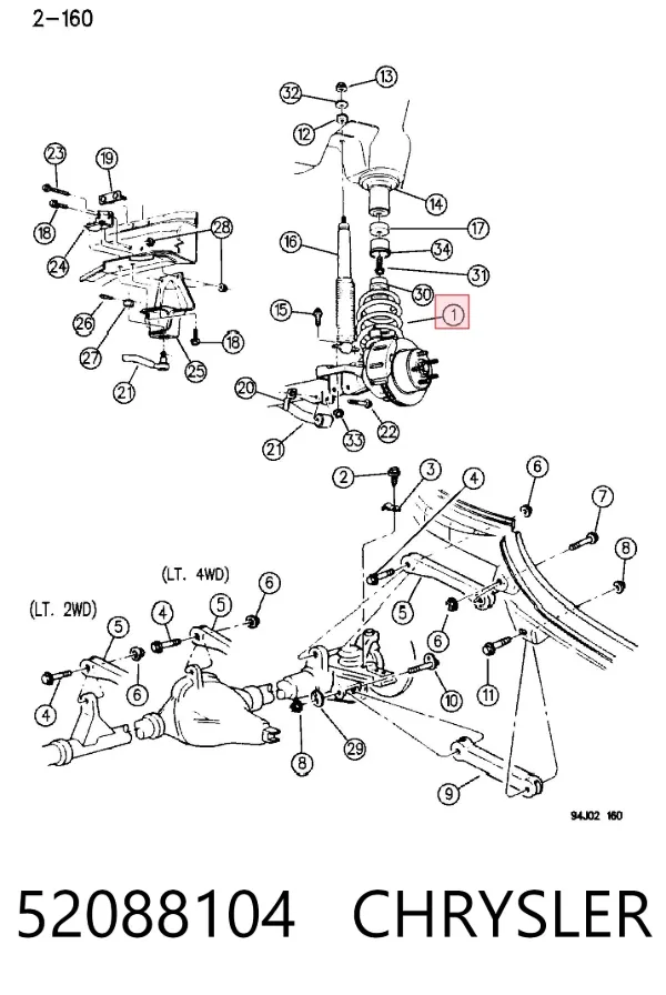 Muelle delantero Jeep Cherokee II