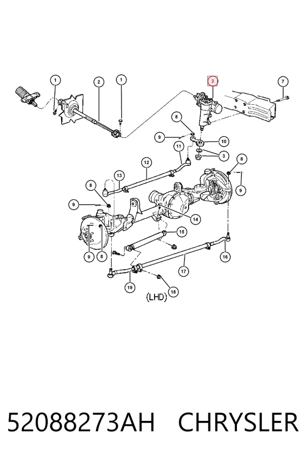Caja de dirección 52088273AH Chrysler