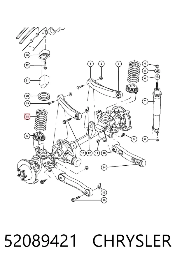 Muelle delantero 52089421 Chrysler
