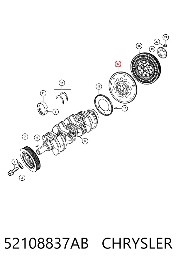 Volante motor 52108837AB Chrysler