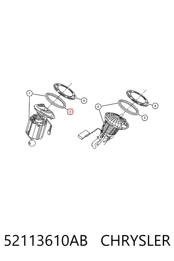 Junta del sensor de nivel de combustible/bomba de combustible (depósito de combustible) 52113610AB Chrysler