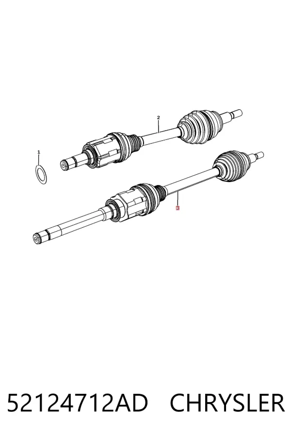 Semieje delantero derecho 52124712AD Chrysler