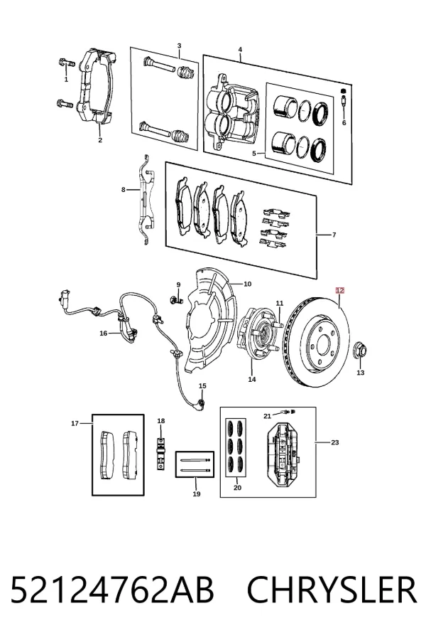 Disco de freno 52124762AB Chrysler