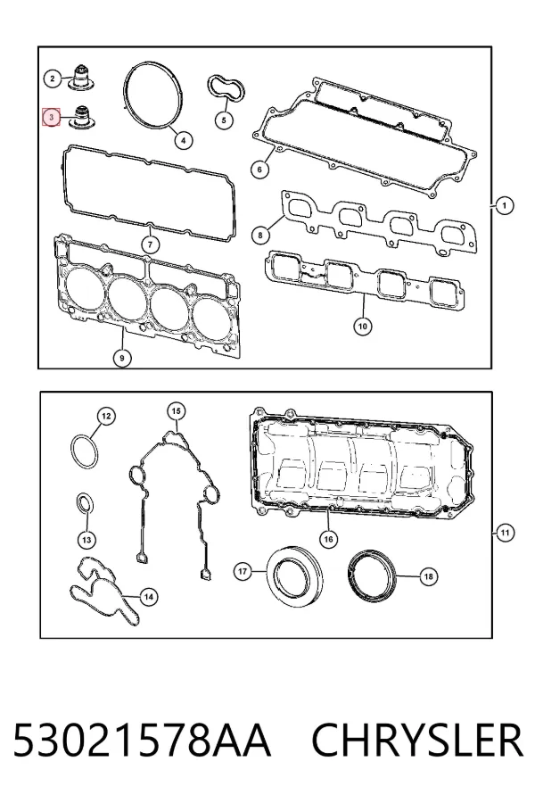 Retenes de válvulas 53021578AA Chrysler